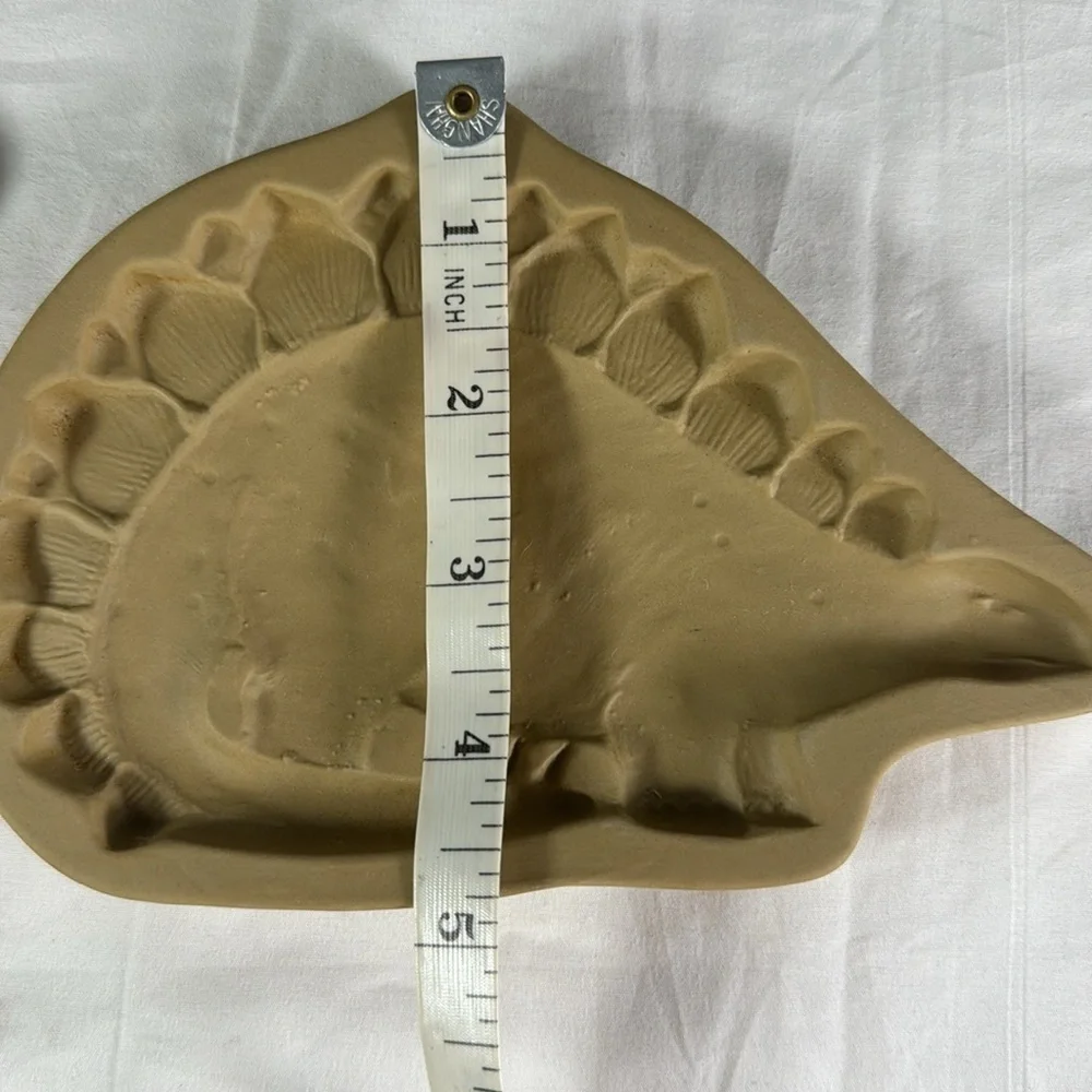 Brown Bag Cookie Art Vintage Ceramic Dinosaur Cookie Mold x2